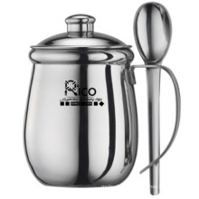 Stainless Steel Double Wall Cup with Spoon 258ml